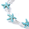 Synthetic Turquoise Beaded Bangles BJEW-JB11588-01-3