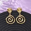 304 Stainless Steel Vortex Spiral Dangle Stud Earrings X-EJEW-L304-01G-2