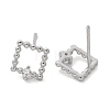 Brass Clear Cubic Zirconia Stud Earrings EJEW-Q014-03P-2