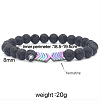 Natural Lava Rock & Electroplated Synthetic Non-magnetic Hematite Beads Stretch Bracelets GE0373-8-2