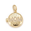 Mother's Day Brass Micro Pave Cubic Zirconia Locket Pendants LS-KK-A161-45G-1