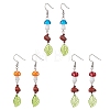 3 Pairs Lampwork Mushroom Dangle Earrings EJEW-JE06714-2