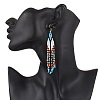 Handmade Glass Seed Beads Arrow Dangle Earrings EJEW-MZ00539-03-3