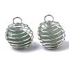 Iron Wrap-around Spiral Bead Cage Pendants IFIN-R239-09P-2