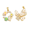 Brass Micro Pave Clear Cubic Zirconia Pendants KK-H262-15G-1