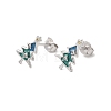 925 Sterling Silver Stud Earrings EJEW-D342-03P-4