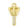 Brass Micro Pave Clear Cubic Zirconia Pendants KK-L238-22G-1