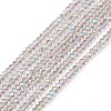 Transparent Electroplate Glass Beads Strands EGLA-F156-HR01-1