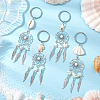 2 Sets Tibetan Style Alloy with Natural Shell & Synthetic Turquoise Keychains KEYC-SP0001-33-3