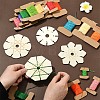 4Pcs 4 Styles Wood Braiding Disk AJEW-YW0002-16-5