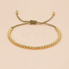 Adjustable Brass Round Braided Bead Bracelets for Women MI8325-3