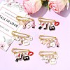 6Pcs 3 Style Steel Brooches JEWB-CJ00006-5