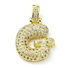 Brass Micro Pave Clear Cubic Zirconia Pendants KK-M279-01G-G-1