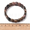 Natural Rhodonite Beaded Stretch Bracelets for Unisex G-K303-01G-5