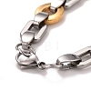 Vacuum Plating 304 Stainless Steel Oval Link Chains Necklace STAS-E160-13GP-4