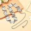 Butterfly Link Chain Waist Chains with Resin AJEW-CJC0006-02AS-5
