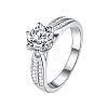 925 Sterling Silver Rhinestones Finger Rings for Women WGFFDD0-09-5