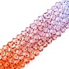 Gradient Color Baking Painted Glass Bead Strands DGLA-A039-T2mm-A015-4