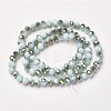 Electroplate Opaque Glass Beads Strands EGLA-A034-P8mm-S16-2