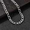 7MM 304 Stainless Steel Figaro Chain Necklaces for Women Men NJEW-B134-04B-P-2