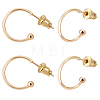 30Pcs Brass C-shape Stud Earrings KK-BBC0009-41-1