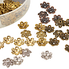 Mixed Color Tibetan Style Alloy Flower Bead Caps for Jewelry Making TIBEB-PH0001-03-RS-B-2