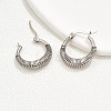 Vintage Style 304 Stainless Steel Threaded Hoop Earrings for Women MF8184-2