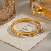 304 Stainless Steel Textured 3-Strand Bangle Sets with Heart Links QJ5292-3