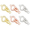 CHGCRAFT 6Pcs 3 Colors Brass Pave Clear Cubic Zirconia Fold Over Clasps KK-CA0002-68-1