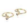 Brass Micro Pave Clear Cubic Zirconia Cuff Rings RJEW-S044-106-NF-2