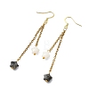 Star Natural Larvikite & White Jade Earrings for Women EJEW-JE07131-3
