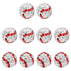 10Pcs Handmade Polymer Clay Rhinestone Beads CLAY-OC0001-13-1