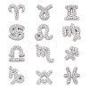 12Pcs 12 Styles Twelve Constellations Brass Micro Pave Clear Cubic Zirconia Pendants KK-TA0008-96P-2