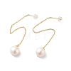 Round Natural Pearl Earrings for Women EJEW-E303-02G-1
