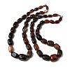 Dyed Natural Agate Cuboid Graduated Beaded Necklaces with Alloy Clasps NJEW-C113-01G-4