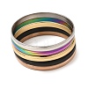 304 Stainless Steel Plain Bangles for Women Men BJEW-Z167-01M-01-5