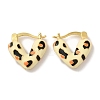 Rack Plating Brass Enamel Hoop Earrings EJEW-B062-11G-03-1