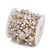 Natural Morganite Nuggets & 316 Stainless Steel Handmade Link Chains CHS-K021-14G-11-2