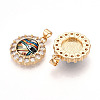 Brass Micro Pave Clear Cubic Zirconia Pendants for Women KK-T070-92A-02-2