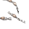 Noble Gift Ideas for Lady Platinum Plated Brass Micro Pave Cubic Zirconia CZ Teardrop Link Chain Bracelets BJEW-L443-06-2