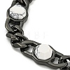 304 Stainless Steel & Natural Howlite Polygon Link Bracelets for Women BJEW-G717-16B-01-2