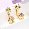 Brass Micro Pave Cubic Zirconia Stud Earrings EJEW-D351-13G-02-4