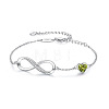 Infinity & Heart 925 Sterling Silver Pave Cubic Zirconia Link Bracelets FS-WGF63DC-04-1