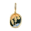 Brass Enamel Pendants KK-P283-26G-1