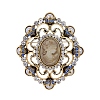 Baroque Style Flower Zinc Alloy Zinc Alloy Rhinestone Brooches PW-WGC517E-01-1