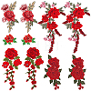 6Pcs 3 Styles & 2 Pairs 2 Styles Computerized Embroidery Cloth Iron on/Sew on Patches PATC-CY0003-97-1