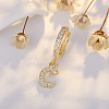 Brass Micro Pave Clear Cubic Zirconia Hoop Earrings WGE85EC-04-1