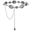 Boho Alloy Oval Flower Link Chain Waist Chains for Woman WG29A3A-02-2