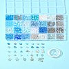DIY Round Glass & CCB Plastic Beads Bracelets Making Kits DIY-FS0007-56A-9