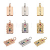  Jewelry 6Pcs 3 Colors Brass Micro Pave Colorful Cubic Zirconia Pendants KK-PJ0001-21-9